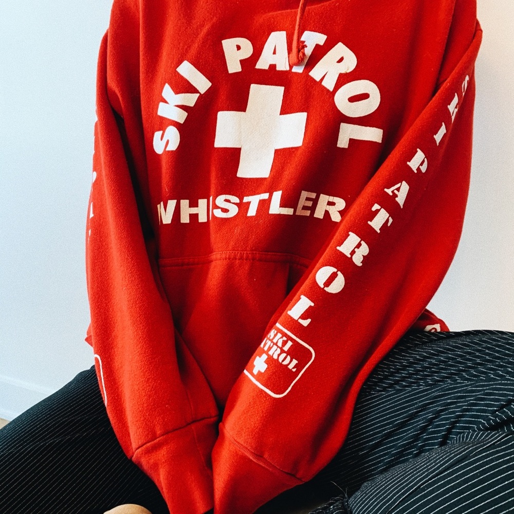 ski patrol red hoodie